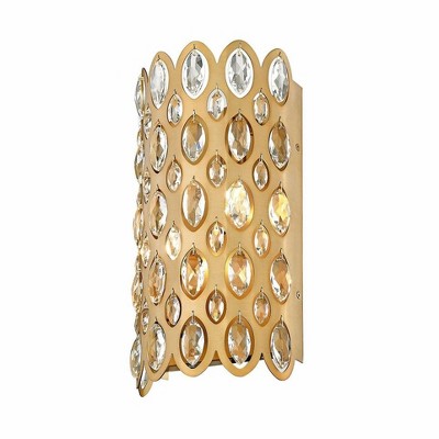 Heirloom Brass and Crystal 2-Light Wall Sconce