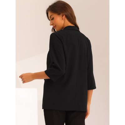 Allegra K Women's Work Office Lapel Collar Dressy Casual Suit Stretch Blazer Black X-Small — фото 3