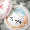4.25"H Sullivans Yee Haw Disc Christmas Ornaments Set of 2, Multicolor, Christmas Tree Decor - 2 of 3