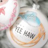 4.25"H Sullivans Yee Haw Disc Christmas Ornaments Set of 2, Multicolor, Christmas Tree Decor - image 2 of 3