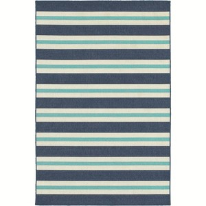 Oriental Weavers Meridian 5701B Blue/ Ivory Indoor/Outdoor Area Rug - 7'10" Round - 1 of 4