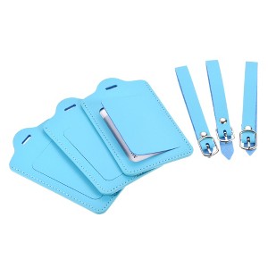 Unique Bargains Backpack PU Holders Identifier Card Luggage Tags with Strap 3 Pcs - 1 of 4