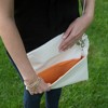 Pavilion Gift Company - White - 12.5" x 1" x8" Fold Over Clutch - Handbags - 3 of 4
