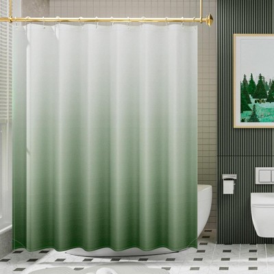 Ruso Weights Gradient Washable Fabric Shower Curtain