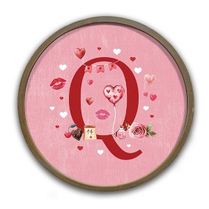 Creative Products Valentine Things Monogram Round Brown Framed Print - 1 of 4