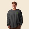 Dalix Alien Embroidered Cotton Classic Fit Long Sleeve Crewneck Tee Shirt Mens - 2 of 4