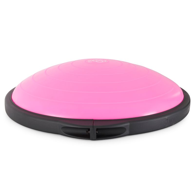 Bosu 20 Inch Dynamic Non-Slip Travel Size Home Gym Balance Ball Pod Trainer for Strength and Flexibility with 6 Rubber Feet and Hand Pump, Pink, 5 of 8