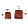 NAYSAYE Planter Set of 2 Ceramic Flowerpot Sleek Leaves Design for Indoor Outdoor Garden, Red, 8.08"*8.08"*7.09" - 3 of 4