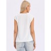 INSPIRE CHIC Women's Cap Sleeve Crew Neck Pleated Summer Knit Basic Blouse - 3 of 4