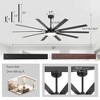 Airsurfer 72" Ceiling Fan with LED Light and Remote Black Ceiling Fan with Memory Function 10 Plywood Blades 6 Speed Reversible Quiet DC Motor - 3 of 4