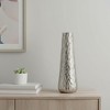 HomeRoots 19" Silver Cast Aluminum Carved Geometric Table Vase - 2 of 4