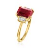 Ross-Simons 2.70 Carat Ruby and .30 ct. t.w. White Topaz Ring in 18kt Gold Over Sterling - 3 of 4