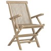 vidaXL Folding Patio Chairs 4 pcs Gray 22"x24"x35" Solid Wood Teak - 3 of 4