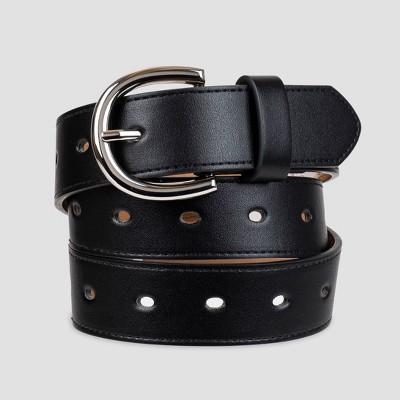 Women's Double Perf Western Belt - Wild Fable™ Black XS