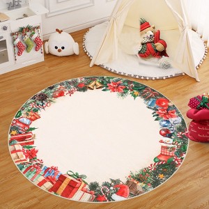 Christmas Area Rug Large Rugs for Living Room Washable Bedroom Throw Mats Non Slip Soft Low Pile Floor Carpet for Kitchen Dining Room - 1 of 4