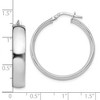 Black Bow Jewelry 6mm Polished Round Hoop Earrings in Sterling Silver, 30mm (1 1/18 in) - 4 of 4