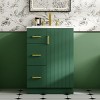 Modern Bathroom Vanity with Ceramic Sink, 2 Drawers and Adjustable Shelf, Compact Storage Cabinet for Small Bathrooms-The Pop Home - 3 of 4