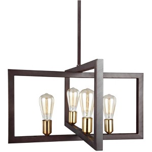 Generation Lighting Finnegan 23 1/2" Bronze Open Rectangle Chandelier - 1 of 2