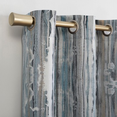 Blue Abstract Blackout Grommet Curtain Panel 40" x 95"