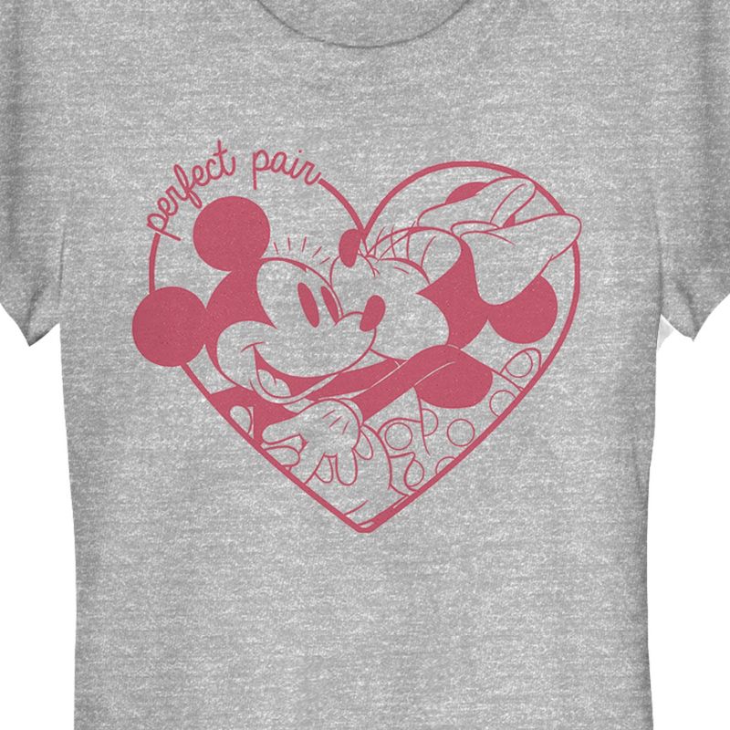 Juniors Womens Mickey & Friends Mickey and Friends Retro Perfect Pair T-Shirt, 2 of 5