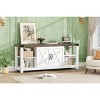 ODK TV Stand for 65'' TV, Farmhouse Entertainment Center with Storage, Modern Media Console Cabinet with Doors, Wooden TV Stand for Living Room - 3 of 4