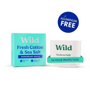 Wild Cosmetics - Fresh Cotton & Sea Salt - Aluminum Free Deodorant Refill - 1.4oz - 1 of 4