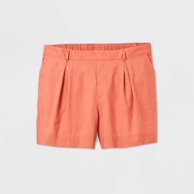 plus linen shorts