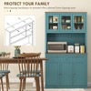 Okak Farmhouse Storage Kitchen Pantry Cabinet with 6 Doors & Microwave Stand,Accent Hutch Cabinet Bookcase for Living Room,Kitchen - 4 of 4