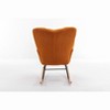 Gulches Caramel Teddy Fabric Nursery Rocking Glider Chair, 250LB Capacity Wooden Frame Lounge Chair for Living Room & Indoor Use - 3 of 4