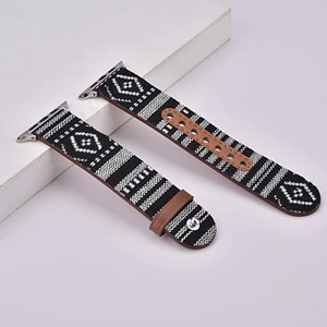 Worryfree Gadgets Canvas Leather Band for Apple Watch 38/40/41mm, 42/44/45mm iWatch Series 8 7 6 SE 5 4 3 2 1 - 1 of 4