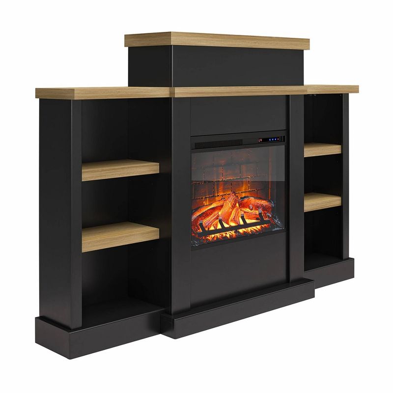 Grand Ave Electric Fireplace with Mantel and Bookcase - Room & Joy, 1 of 8