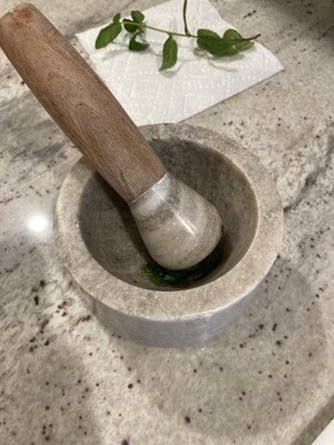 Sagler mortar and pestle set Marble Grey 3.75 inches diameter – sagler