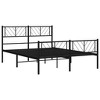 vidaXL Queen Metal Bed Frame with Headboard & Footboard, Sturdy Steel, Black, No Mattress - 4 of 4