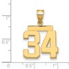 Black Bow Jewelry 14k Yellow Gold, Athletic Collection Medium Polished Number 34 Pendant - 2 of 3