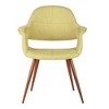 Livingston Mid-Century Dining Chair Walnut/Green - Armen Living: Polyester Upholstery, Wood Frame, Armless Design - 2 of 4