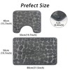 2pcs Toilet Pad Carpet Toilet Floor Mat Set Bathroom Floor Mat Set Water Absorbent Floor Mat Bathmat Set Gray One Size - 3 of 4