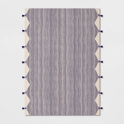Linear Global Stripe Outdoor Rug Navy/Ivory - Project 62™