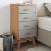 vidaXL Bedside Cabinet Solid Pine Wood and Engineered Wood, Medium, 4 Drawers, Bedroom Storage - 2 of 4