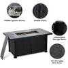 GustoWave 57 in. 50,000 BTU Outdoor Double Door Rectangular Propane Fire Pit Table with Lid, Lava Rock & Rain Cover - 3 of 4
