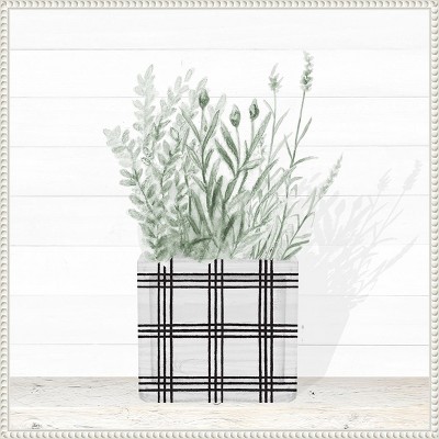 Lavender Blossom in Modern Pot II White Canvas Wall Art