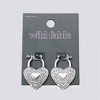 Textured Heart Hoop Earring - Wild Fable™ Silver - 2 of 4