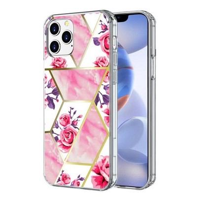 Fusion Protector Marbling Hard Hybrid Electroplated TPU Cover Case For Apple iPhone 12 Pro (6.1") - Pink