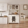 72 Inch Tall Kitchen Pantry Cabinet with 4 Doors and 2 Drawers, Wine Rack, Large Kitchen Storage, Adjustable Shelf, Coffee Wine Bar Counter - 2 of 4