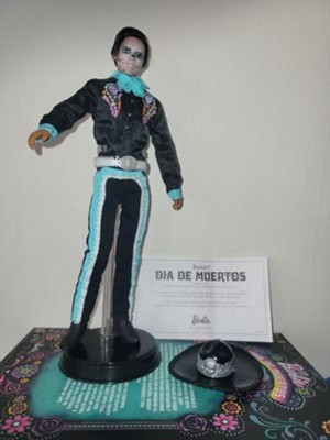 Barbie Signature Día De Muertos 2024 Collectible Doll - Black Dress With Blue Ruffles, Calavera Face Paint