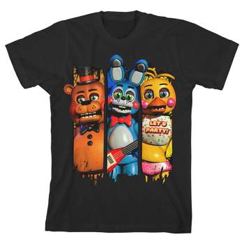 Five Nights at Freddy's Characters Pins Boy's Black T-shirt
