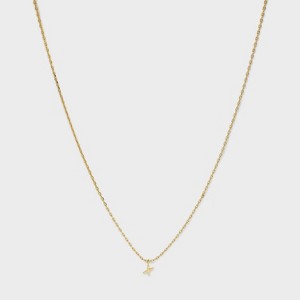 14K Gold Plated Small Polished Initial Pendant Necklace - A New Day™ Gold - 1 of 4