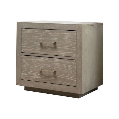 Carson Two Drawer Wood Nightstand Gray - Abbyson Living