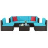 Celebalcony 6 Piece Patio Conversation Set All Weather Wicker Rattan Patio Sofa Outdoor Sectional Seating Group With Cushions  Blue - 2 of 4