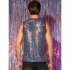 Lars Amadeus Men's Sequin Shiny Nightclub Party Metallic Sleeveless Tank Top - 3 of 4