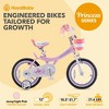 RoyalBaby Princess Girl Children's Bicycle Outdoor Ride-On Bike with Kickstand, Adjustable Seat, and Basket, Jenny/White-Pink - 3 of 4